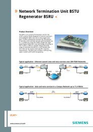 Network Termination Unit BSTU Regenerator BSRU ULAF+