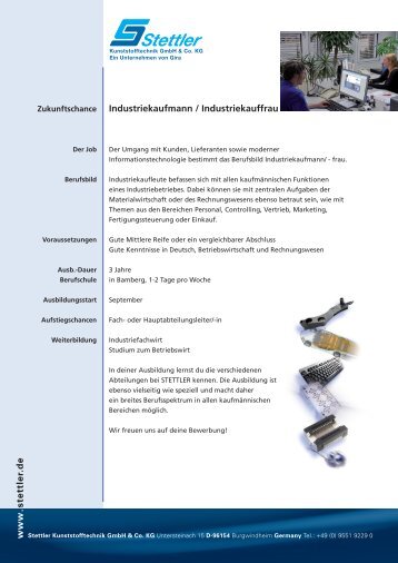 www . stettler.de Industriekaufmann / Industriekauffrau
