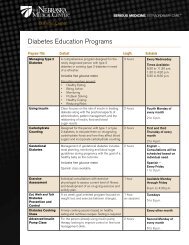 Diabetes Education Programs - The Nebraska Medical Center