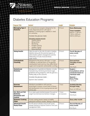 Diabetes Education Programs - The Nebraska Medical Center