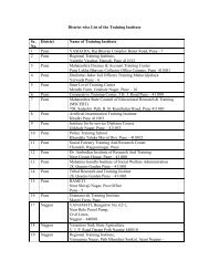 District wise List of the Training Institute Sr. No. District ... - yashada