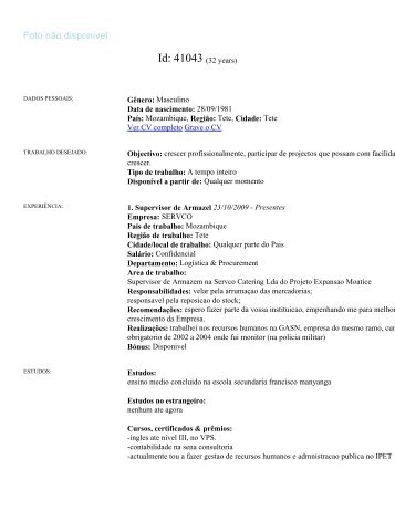 Id: 41043 Curriculum Vitae