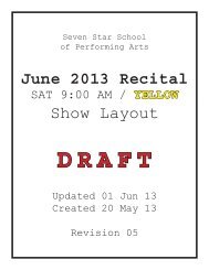 Saturday 9:00 AM Show - Seven Star School of Performing Arts