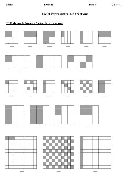 lire et reprÃ©senter des fractions