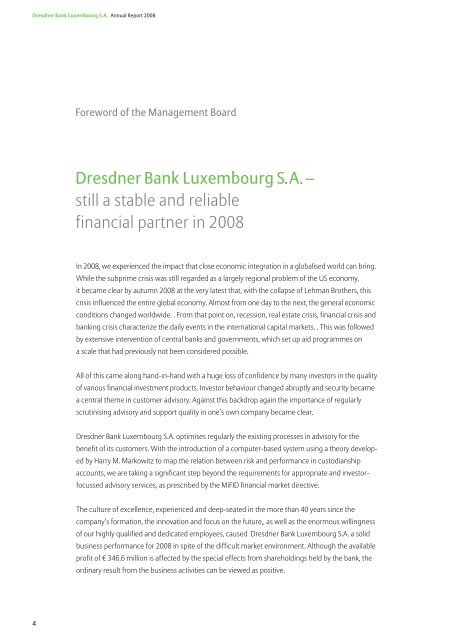 Dresdner Bank - Commerzbank International SA