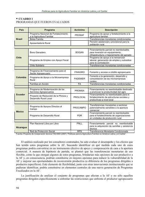 polÃ­ticas para la agricultura familiar en amÃ©rica latina y el ... - RUTA