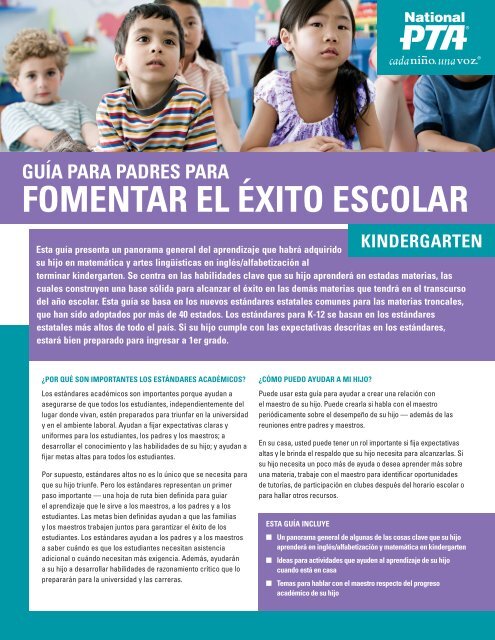 FOMENTAR EL ÃxITO ESCOLAR - Ohio PTA Common Core