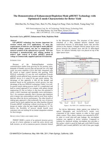 The Demonstration of Enhancement/Depletion-Mode ... - CS Mantech