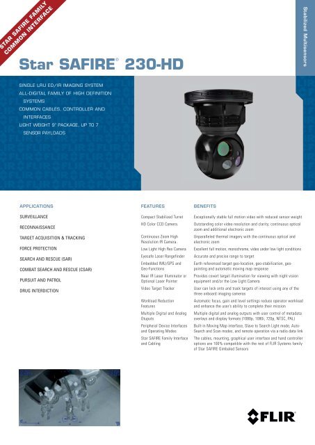 Star SAFIRE 230-HD - A4 01152012.indd - FLIR.com - FLIR Systems