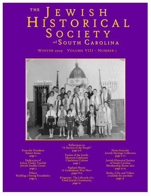 JHSSC Winter 2003 Newsletter.pmd - Jewish Historical Society of