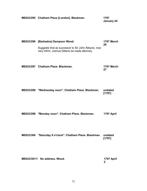 1 MS523/1 Early accounts of sales of sugar, to 1716, for Samuel ...