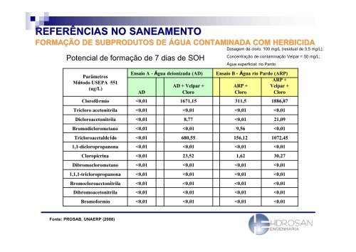 DiÃ³xido de cloro no tratamento da Ã¡gua - Sabesp