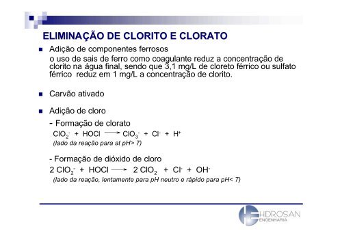 DiÃ³xido de cloro no tratamento da Ã¡gua - Sabesp