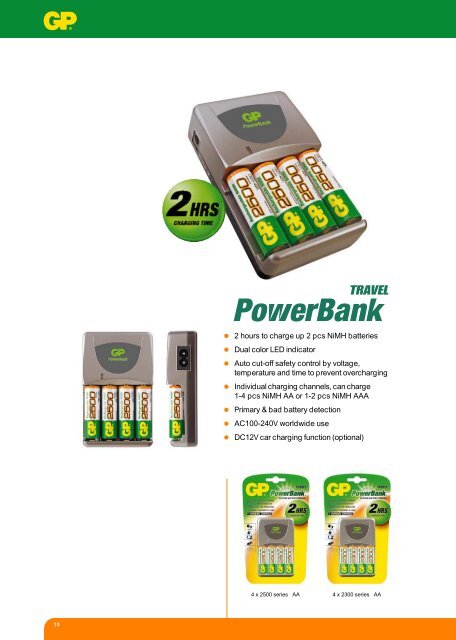 PowerBank + Rechargeable Batteries - Gold Peak Industries