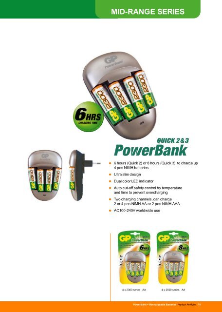 PowerBank + Rechargeable Batteries - Gold Peak Industries