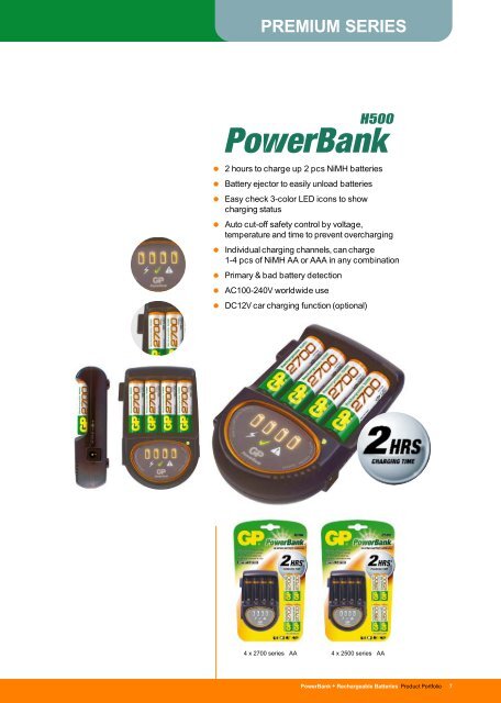 PowerBank + Rechargeable Batteries - Gold Peak Industries