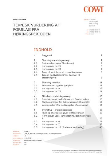 INPUT TIL HÃRINGSSVAR - Banedanmark