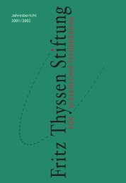 Jahresbericht 2001/2002 - Fritz Thyssen Stiftung