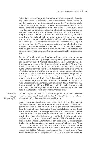 Jahresbericht 2001/2002 - Fritz Thyssen Stiftung