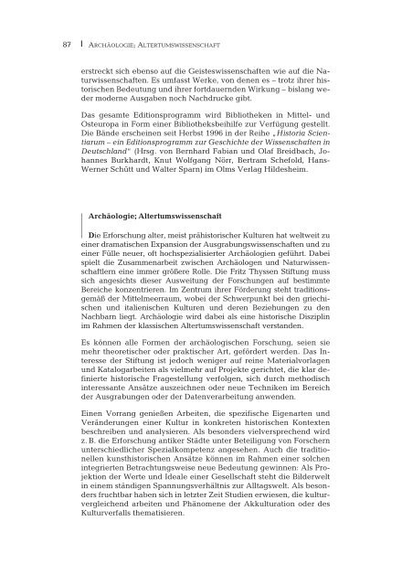 Jahresbericht 2001/2002 - Fritz Thyssen Stiftung