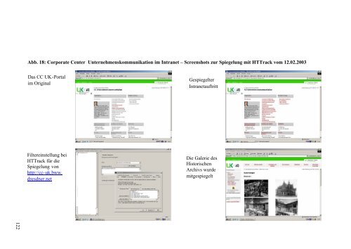 Archiving websites Archivierungskonzept für das Intranet der Dresdner