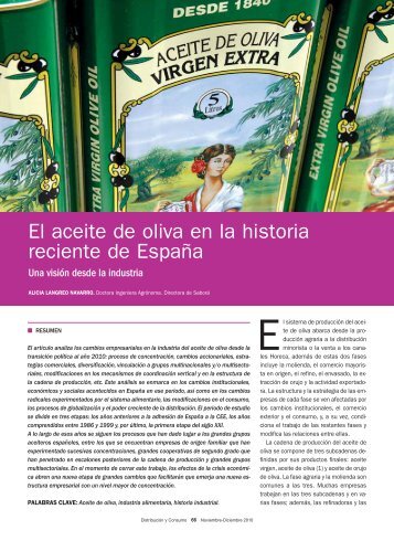 El aceite de oliva en la historia reciente de EspaÃ±a - Mercasa
