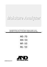 MS-70 MX-50 MF-50 ML-50 - A&D offers a wide and diverse range ...