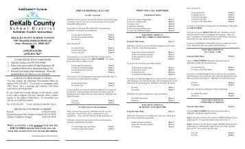 SubFinder instructions - DeKalb County Schools