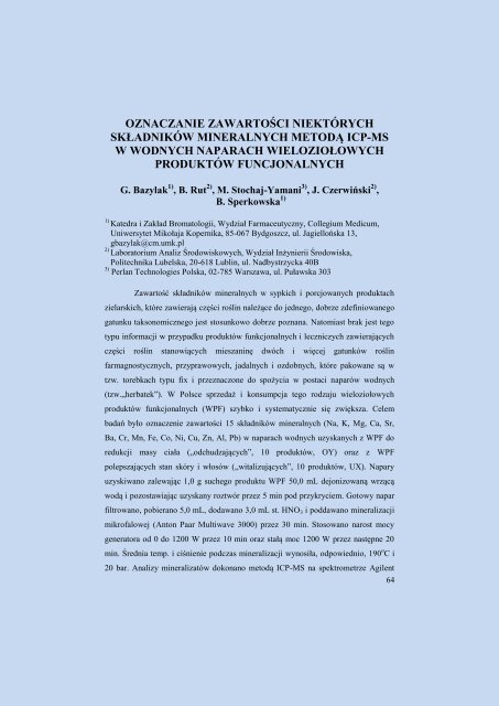 MateriaÅy - WydziaÅ Technologii Chemicznej - Poznan.pl