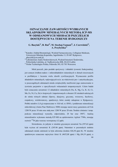 MateriaÅy - WydziaÅ Technologii Chemicznej - Poznan.pl