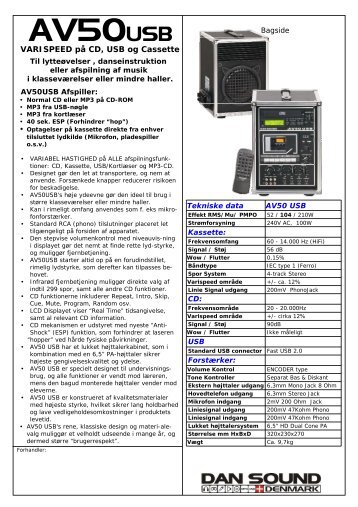 AV50USB - DAN-SOUND Entrance page