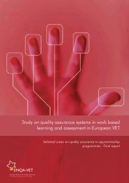 Study on quality assurance systems in work based learning and ...