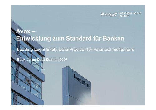 Avox - Deutsche Börse AG