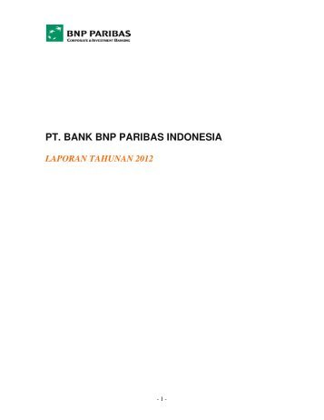 Profil Perusahaan PT Bank BNP Paribas Indonesia