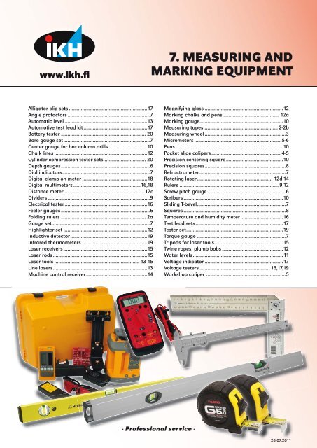 7. MEASURING AND MARKING EQUIPMENT