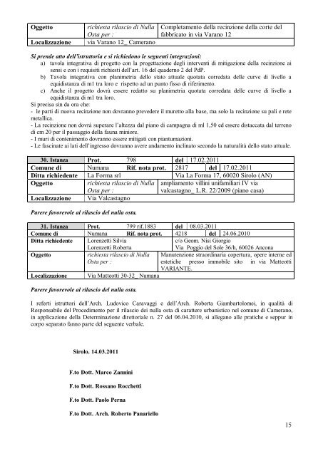 Leggi determina n. 21 - Il Parco del Conero