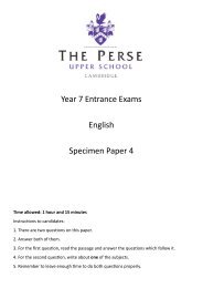 Year 7 Entrance Exams English Specimen Paper 4 - The Perse School