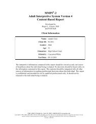 MMPI -2 Adult Interpretive System Version 4 Content-Based Report