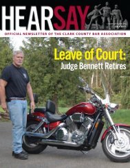 July 2011 Hearsay - Clark County Bar Association