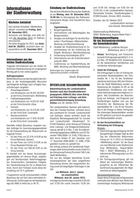 Amtsblatt 18/2012 - Stadt Weißenberg