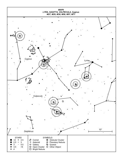 Messier List of Objects and Map Key