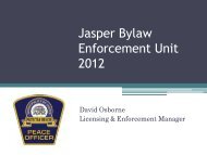 Bylaw and CFS - Municipality of Jasper