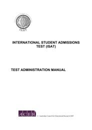 INTERNATIONAL STUDENT ADMISSIONS TEST (ISAT ... - ACER