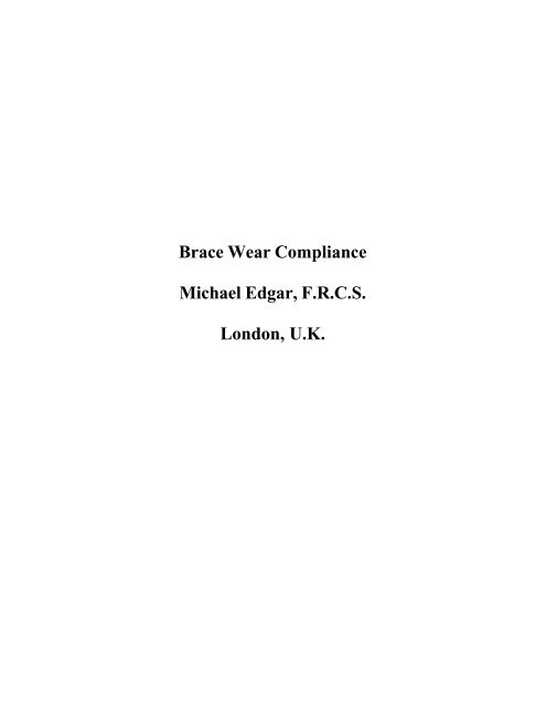 Brace Wear Compliance (PDF) - Scoliosis Research Society