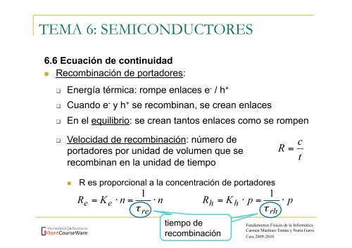 TEMA 6: SEMICONDUCTORES