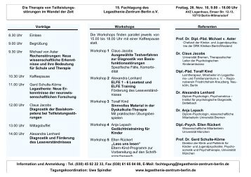 Referenten Prof. Dr. Dipl.-Päd. Michael v. Aster Dr. Claus Jacobs ...