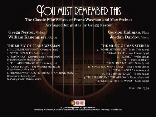 Download You Must Remember This CD Full-Color Digital Booklet