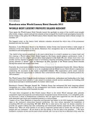 Kanuhura wins World Luxury Hotel Awards 2012 WORLD BEST ...
