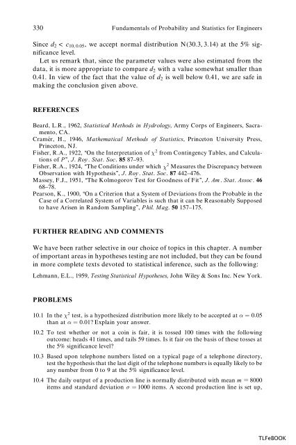 Fundamentals of Probability and Statistics for Engineers