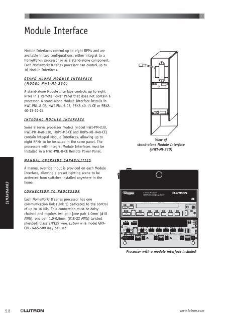 HomeWorks Technical Reference Guide International Edition - Lutron